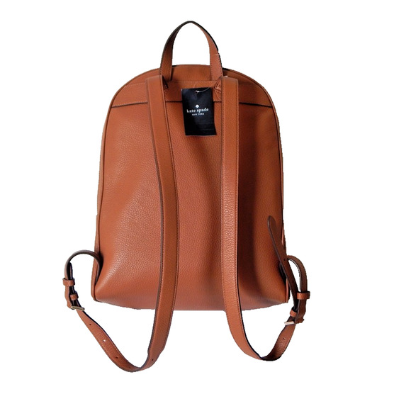 NWT Kate Spade New York LENA Leather Zipper Closure Top Handle Brown Backpack - Picture 5 of 13